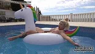 Aviva Rocks Masturbates On Unicorn