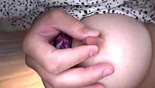 Wow, that hairless gamer girl with beautiful ass and legs goes crazy in back for intense orgasms!