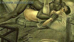 Vintage erotic illustrations in hentai style