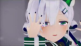 Amane Kanata undresses in hentai dance