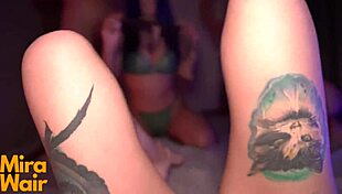 three asian girls pleasure two guys