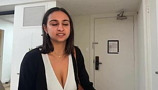 Big titty coworker Hailey Rose says no to condom during business trip hookup