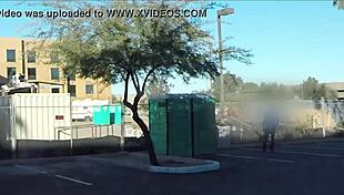 Holy shit, porta gloryhole blowjobs at construction site!