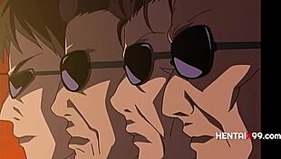 anime girls crash in taboo threesome scissoring hardcore with big tits and asses