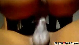 black booty babe riding and squirting in homemade ebony scene