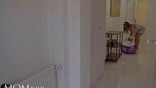 uhh, i swear, hot milf cleaner mina k begged for big dick creampie when i got caught jerkin'