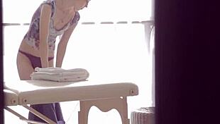 oiled teen performs hardcore blowjob on agent in secret mission