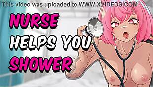 i, the asmr nurse, am cleaning your cock in the shower, but oops, i mean bathing it gently