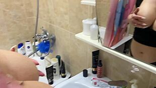 i spy on big-boobed stepmom in bathroom