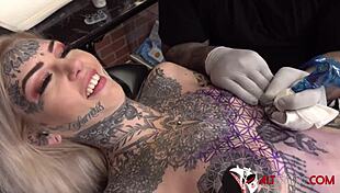Sascha Plays With Amber Luke During Tattoo
