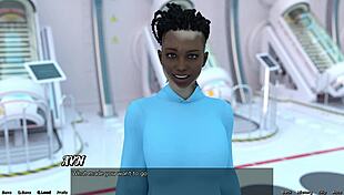 Stranded in space 7: Red-haired step sister enjoys a relaxing shower.