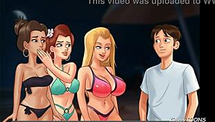 Kinky girlfriend shares huge cock boyfriend with BFF on beach! 😎