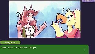 Two Chicks Dive into Furry Strip Poker Game Action