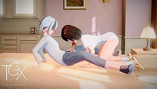 anime hentai futanari girl plays intense sex games with blowjob cowgirl anal in various positions