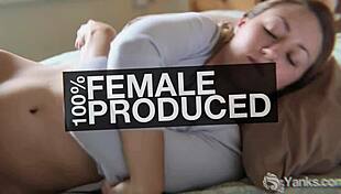 In a softcore scene, brunette Ava explores her shaved body with toys, building to an intense climax and orgasm.