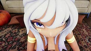 Hentai vtuber elfie love gives an emotional blowjob in 3d vrchat
