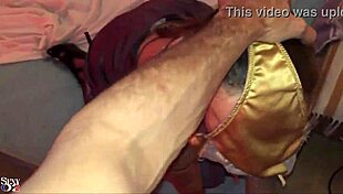 French Amateur Blonde Sucks Deep In Satin Lingerie, Stockings, And Heels POV.