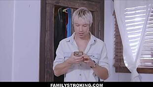 hey, petite blonde stepdaughter shows how she makes income with big cock