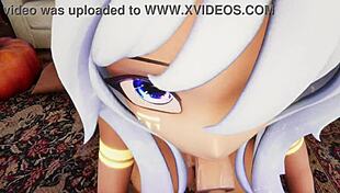 Hentai vtuber elfie love gives an emotional blowjob in 3d vrchat