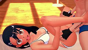 Hayase nagatoro rides cowgirl in her bikini, uncensored hentai cumshot