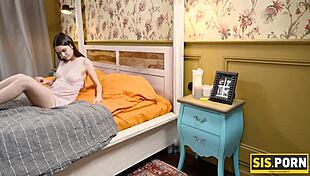 is this sis porn real? teen with long legs moans on stepbro's hard dick in pussy