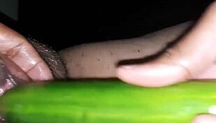 Sexy Indian Wife Plays with Oiled TOYS and Cucumber.
