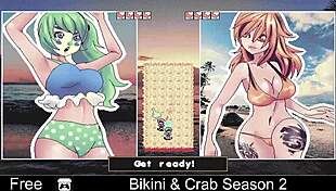 Bikini & Crab Season 2 Striptease With Clothes Ripped In Anime Game