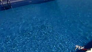 Short brunette minx gets plowed by thick cock in backyard garden close-up