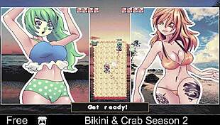 Bikini & Crab Season 2 Striptease With Clothes Ripped In Anime Game