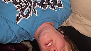 This gay guy gives a deepthroat blowjob to his partner