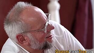 Horny Teen 18+ Blows Grandpa And Rides Hard