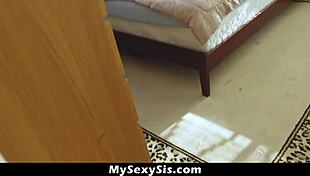 Stepsis plays with dildo while stepbro watches intently