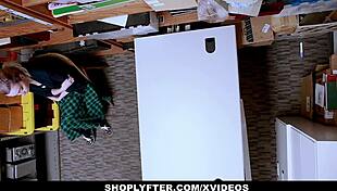 shoplifting teen complies with security officer