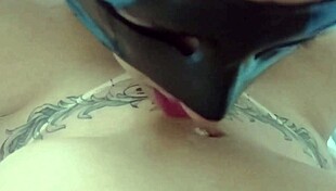 my cuckold hubby cleaning my cum-filled pussy 😏