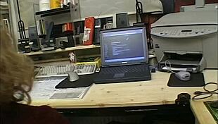 Blonde teen feels lonely at work, masturbates to extreme orgasm showing small tits!