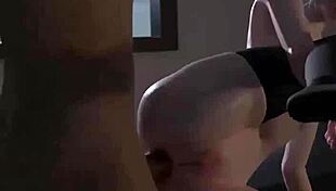 in this 3d hentai anime, a cute teen 18+ babe gets her ass and pussy played with