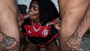 wife gets banged by two friends during the game, double penetration in ass and pussy 😏