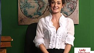 Stockinged british teacher spies on sub in classroom