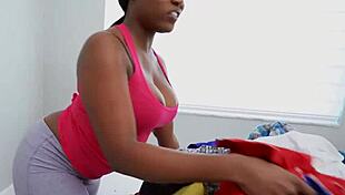 i can't resist my sexy black maid's big tits and ass