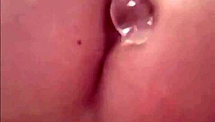 Blonde Teen 18+ Rams Transparent Anal Dildo Deep!