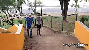 i got caught masturbating in public and sucked those hung guys - walif santos and rubens badaro