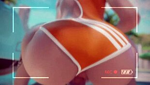 Overwatch Tracer Rides Cock At The Beach