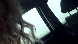 A beautiful blonde student gets picked up while hitchhiking and fucked close up outdoors