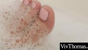 Sexy Girlfriends Pamper Feet, Fuck Wet Pussy With Toe!