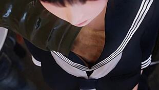 Koharu experiences an intriguing encounter on the train in anime style