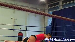 Euro Dykes Wrestle And Pussylick On The Floor