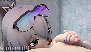 I caught Honaki Star Rail's Silver Wolf jerking, got footjob and more