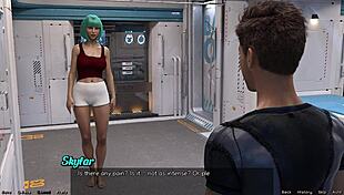 stranded in space, checking hot doctor's big tits