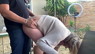 fucking my friend's wife on the patio outside, what a secret thrill