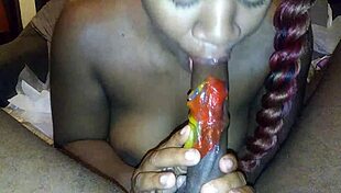 the girl enjoys a sweet candy stick treat